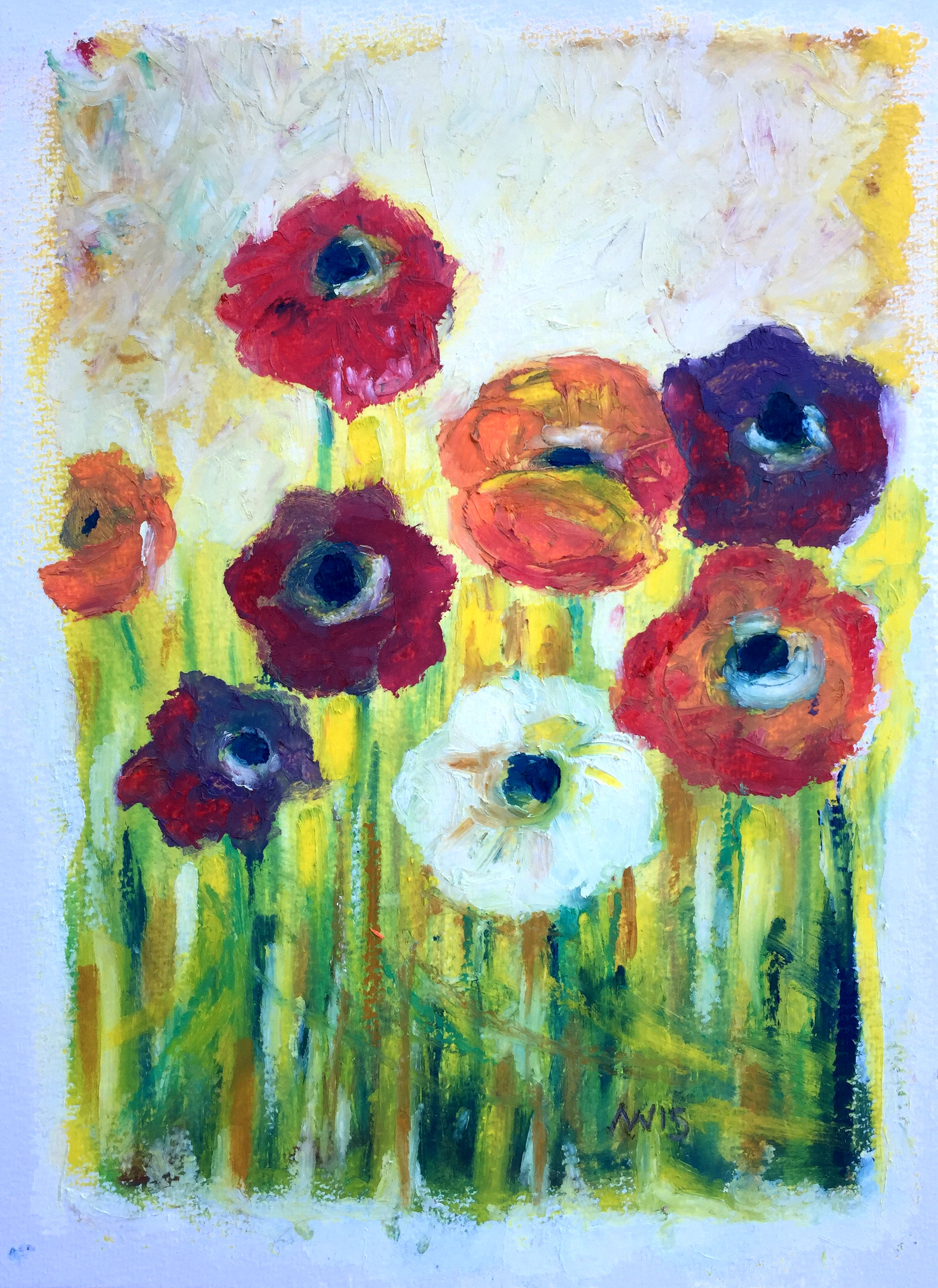 Painting Flowers with Oil Paint Sticks 